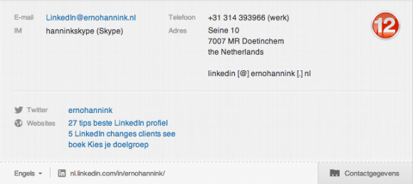 linkedin profiel contactgegevens 12 580x259 Compleet profiel op nieuwe LinkedIn in 13 stappen