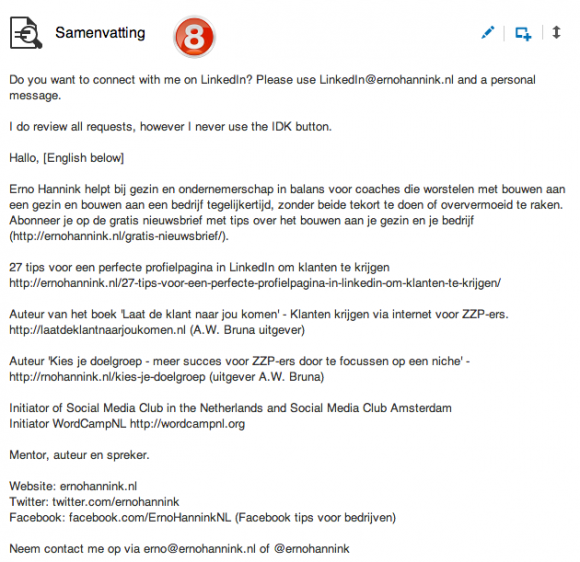 linkedin profiel samenvatting specialiteiten 580x562 Weg met de saaie LinkedIn Samenvatting