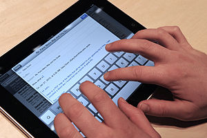 English: iPad with on display keyboard