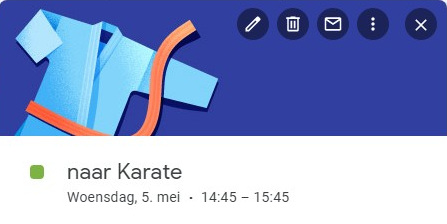 afbeelding agenda karate